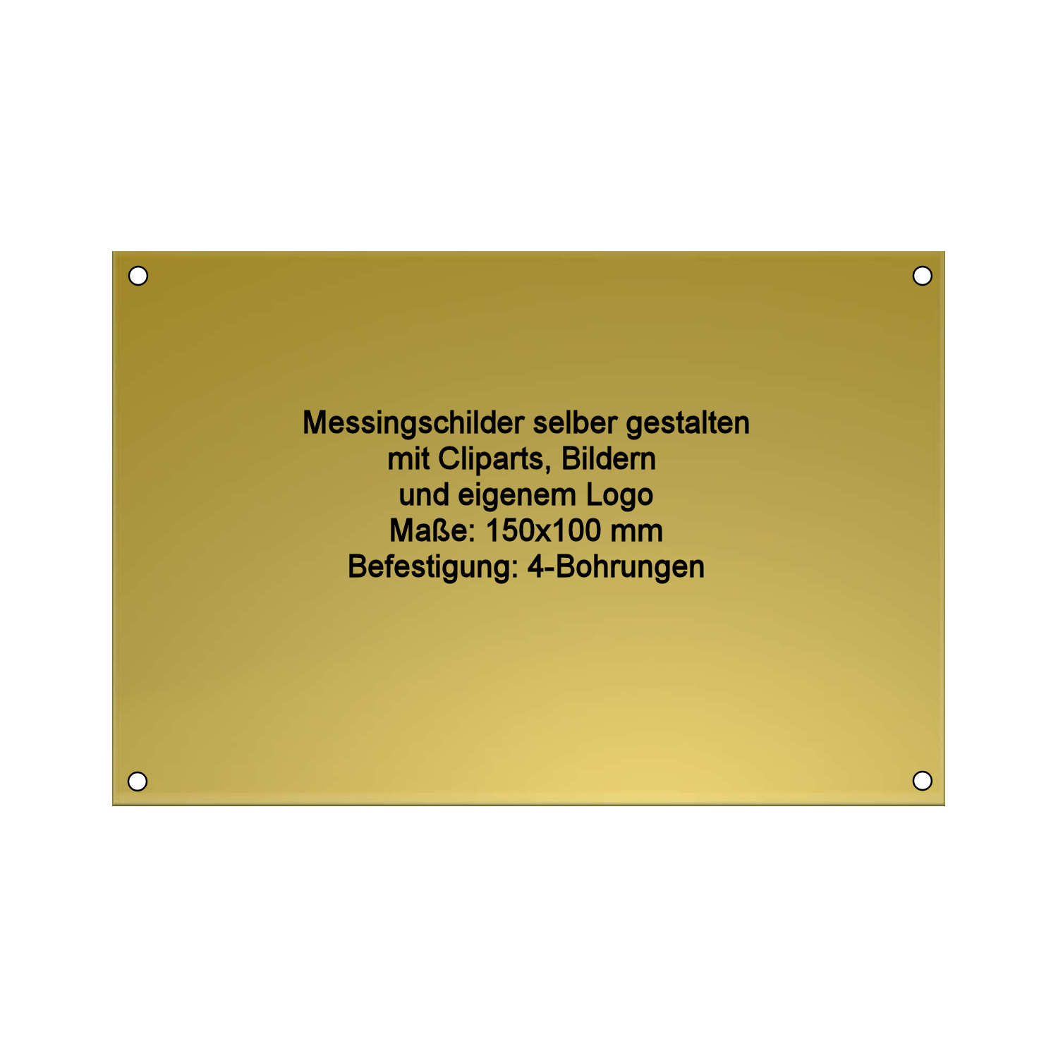 goldfarbenes Messingschild 152 x 81 mm Schild aus Messing mit Ihrer Gravur selbst gestalten Kanzlei oder Büro für Praxis 