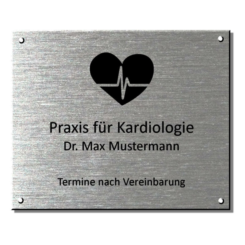 Praxisschild Arztschild Edelstahl 550x450 mm Materialstärke: 4 mm