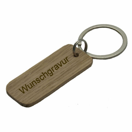 Personalisierter Schlüsselanhänger aus Eichenholz
