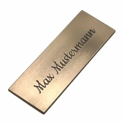 Bronze Türschild mit Gravur, Maße: 100x35x2 mm