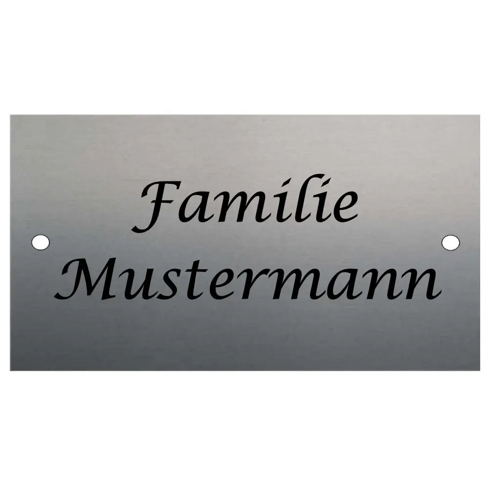 Edelstahl Haustür Namensschild Maße: 110x60 mm 2 Bohrungen