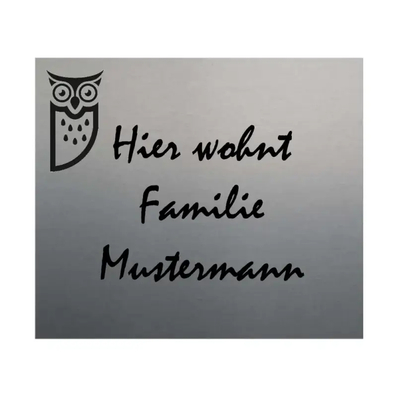 Briefkastenbeschilderung, Briefkastenschild aus Edelstahl Maße: 70x60 mm