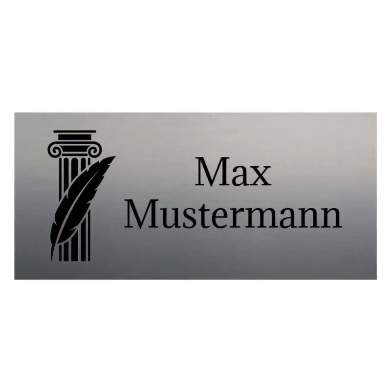 Briefkasten Namensschild aus Edelstahl Maße: 130x60 mm Motiv Säule