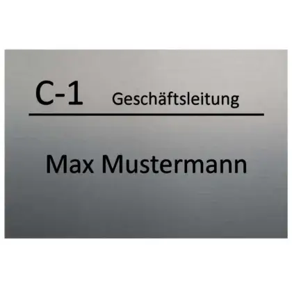 Büro Türschild aus Edelstahl mit Gravur Maße: 120x80 mm