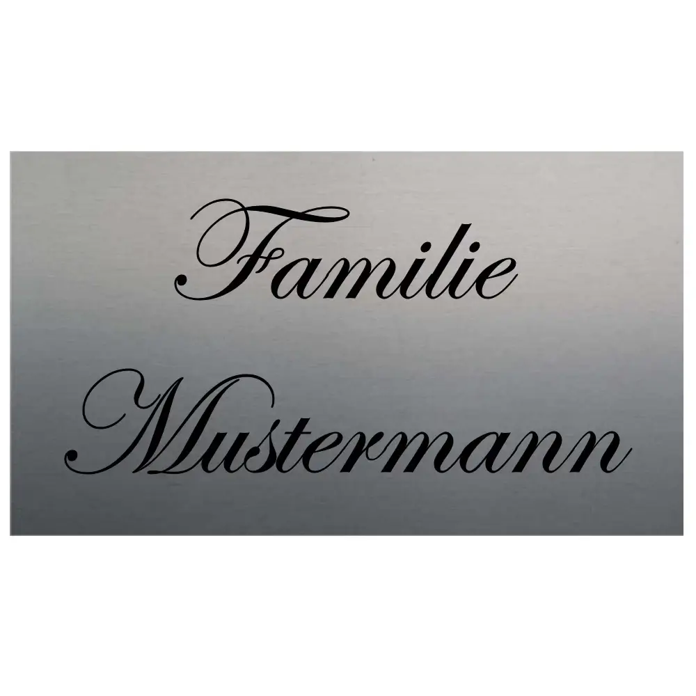 Klingelschild mit Gravur aus Edelstahl Maße: 140x80 mm