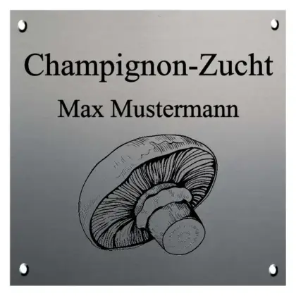 Werbeschild für die Hauswand aus Edelstahl Maße: 300x300 mm 4 Bohrungen