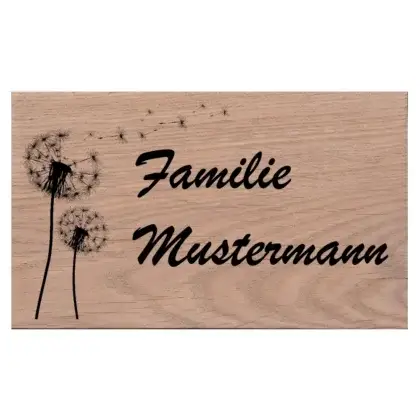 Holzschild aus Eichenholz Maße: 200x120x25 mm