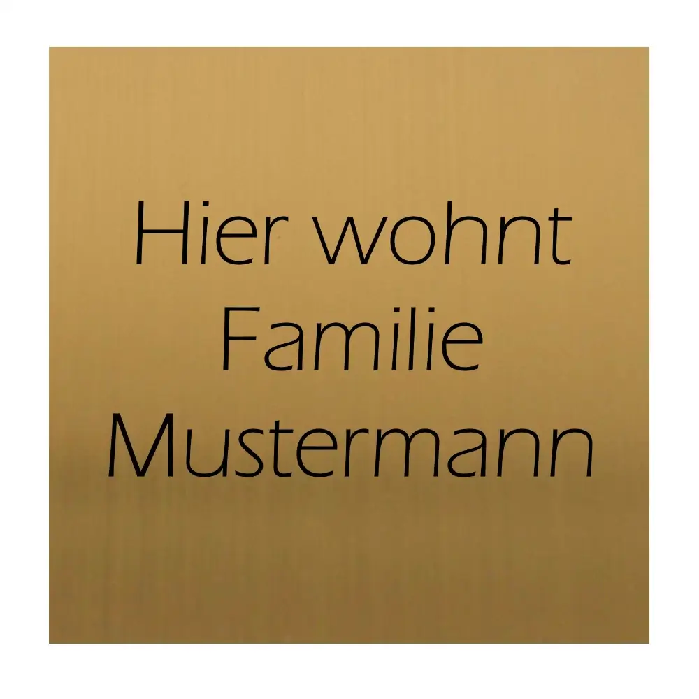 Edelstahlschild goldfarben Titanium beschichtet Maße: 100x100 mm
