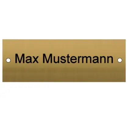 Türschild Messing - Farben aus Edelstahl Maße:100x35 mm mit 2 Bohrungen