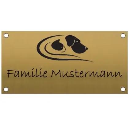 Klingelschild Messing - Farben aus Edelstahl Maße: 100x50 mm mit 4 Bohrungen