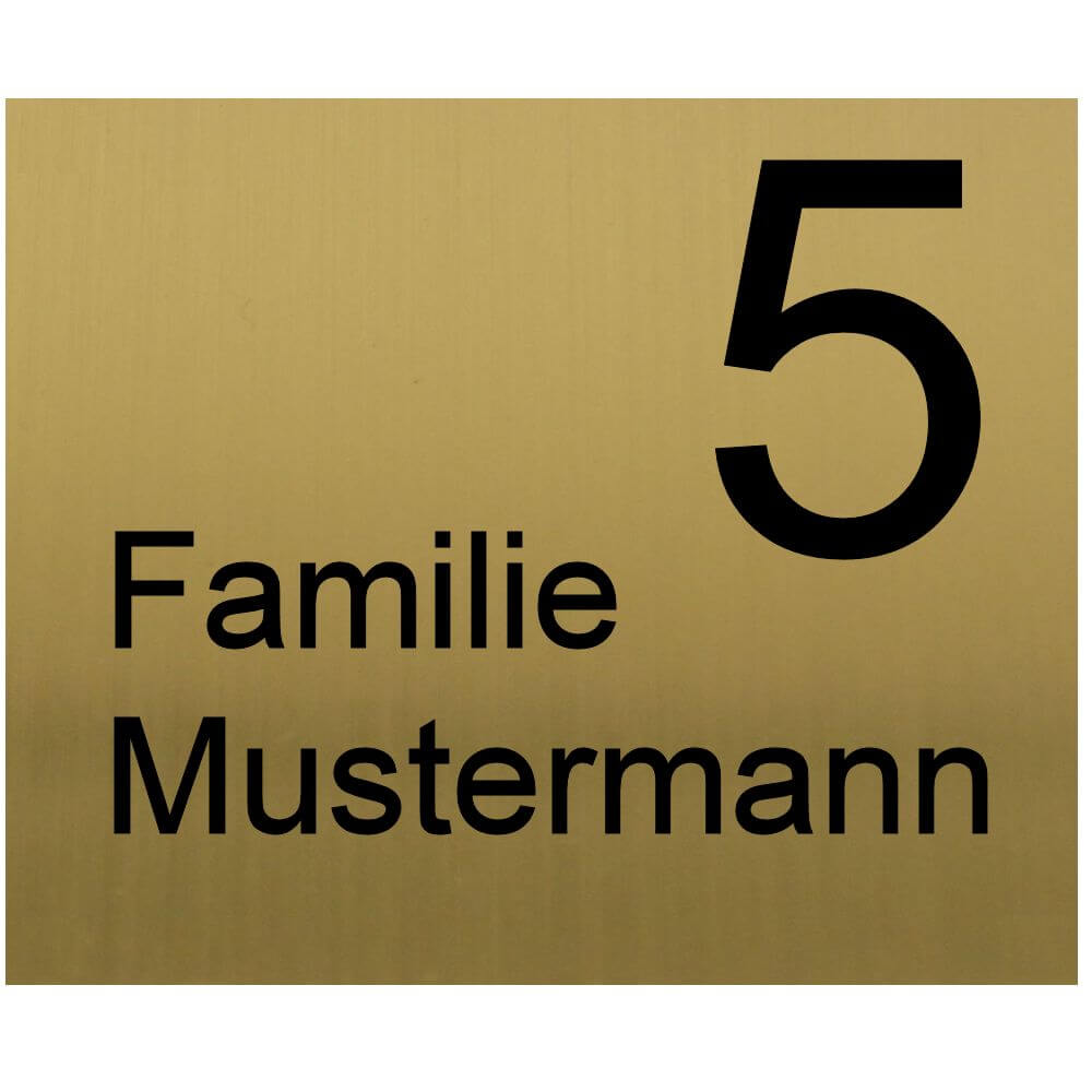 Edelstahl Türschild messingfarben Maße: 120x100 mm – Bild 2