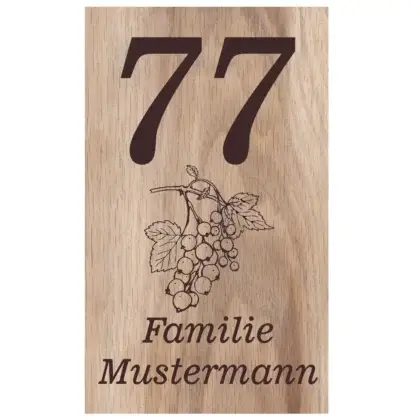 Hausnummernschild aus Holz (Eiche) Maße: 150x250x25 mm