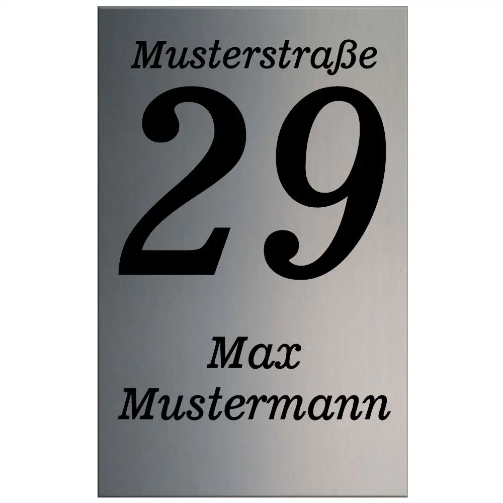 Hausnummer aus Metall, Hausnummer Maße: 125x200 mm