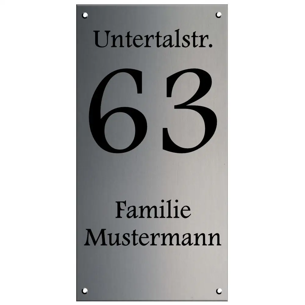 Hausnummer groß Hausnummernschild Maße: 150x300 mm mit 4 Bohrungen