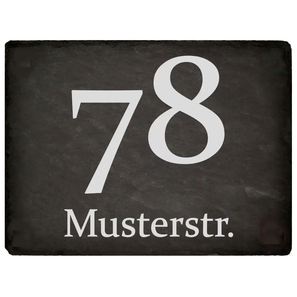 Hausnummer aus Stein / Schiefer mit Gravur Maße: 200x150 mm – Bild 2