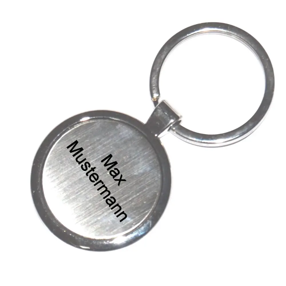 Personalisierter Edelstahl Schlüsselanhänger rund D 36 mm