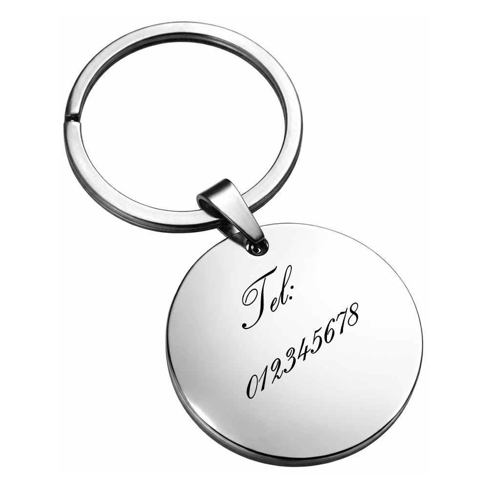 Personalisierter Schlüsselanhänger mit Namen aus Edelstahl D 30 mm – Bild 2