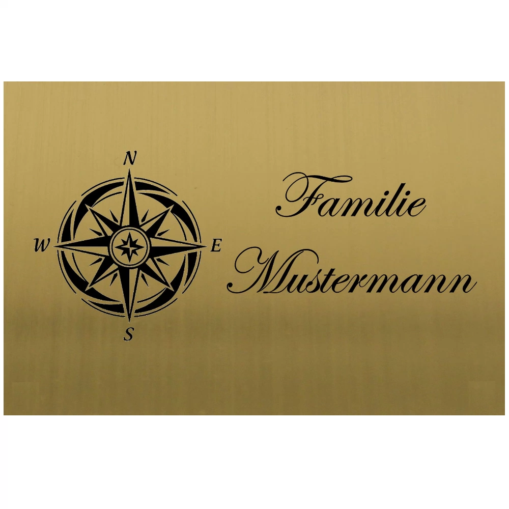 Edelstahl Schild personalisiert Messingfarben Maße: 150x100 mm – Bild 2