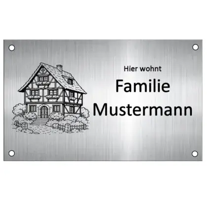Briefkasten Schild bestellen aus Edelstahl Maße: 180x110 mm mit 4 Bohrungen