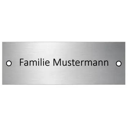 Edelstahl Gravurschild Maße: 160x60 mm mit 2 Bohrungen