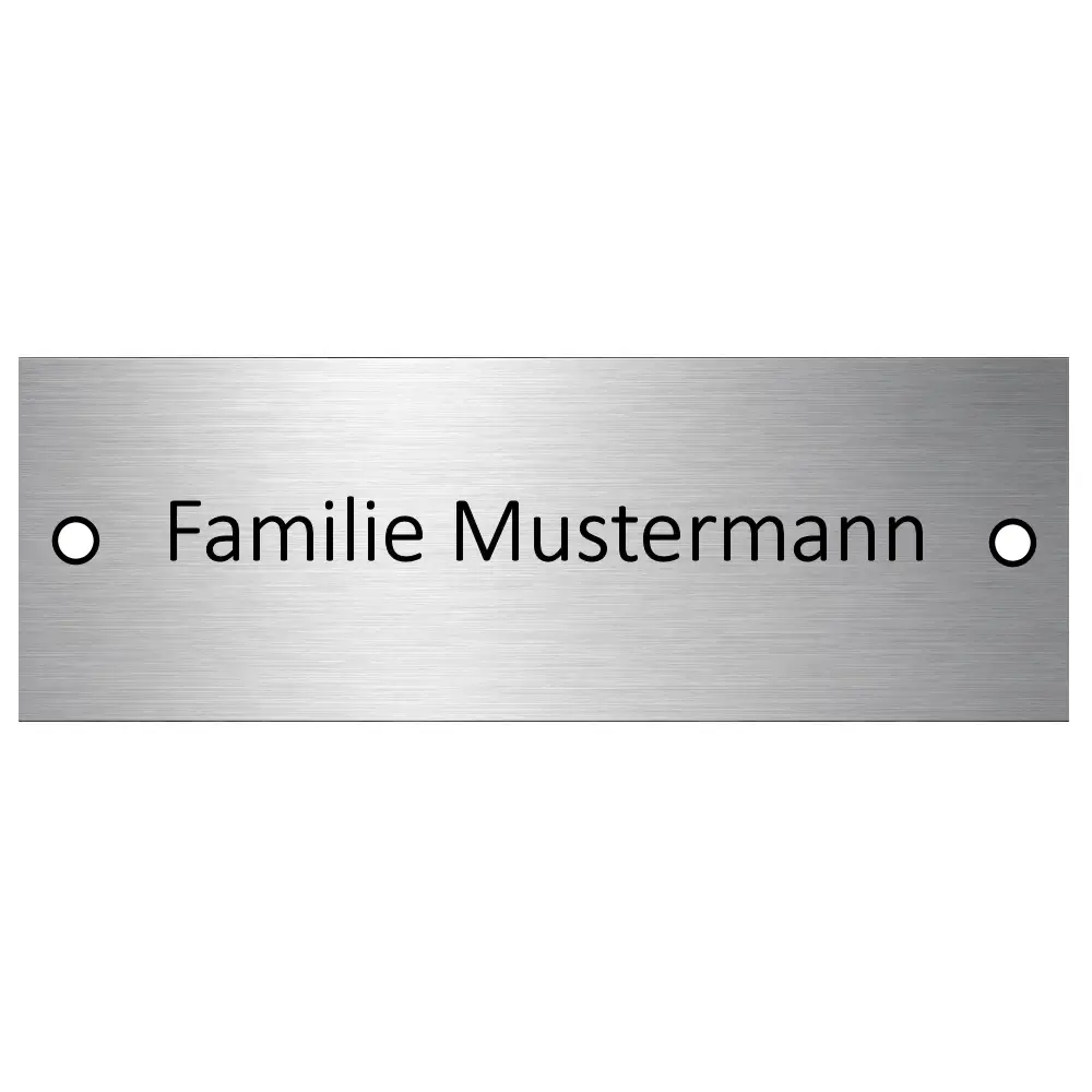 Edelstahl Gravurschild Maße: 160x60 mm mit 2 Bohrungen