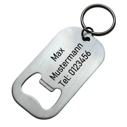 Bieröffner Schlüsselanhänger aus Edelstahl mit Gravur