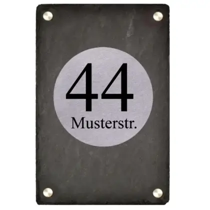 Großes Schiefer/Edelstahl Hausnummernschild Maße: 200x300 mm mit Edelstahlbefestigungssatz