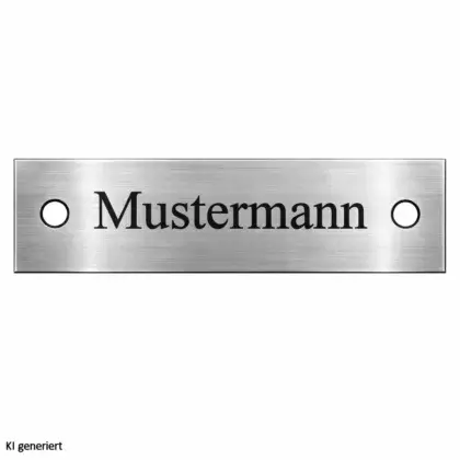 Kleines Edelstahl Briefkastenschild mit Gravur Maße: 80x20 mm mit 2 Bohrungen