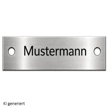 Modernes Edelstahl Klingelschild mit Gravur Maße: 80x25 mm mit 2 Bohrungen