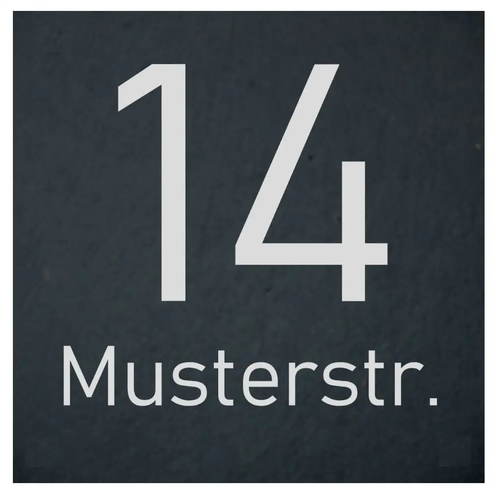 Schiefer Hausnummernschild anthrazit Maße: 100x100 mm