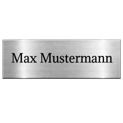 Kleines Edelstahl Briefkastenschild mit Gravur Maße: 60x20 mm