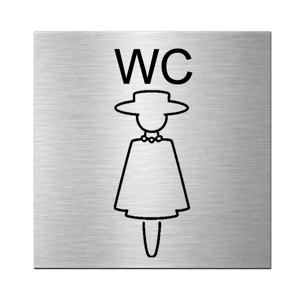 Damen WC Schild selber gestalten aus Edelstahl Maße: 110x110 mm – Bild 2