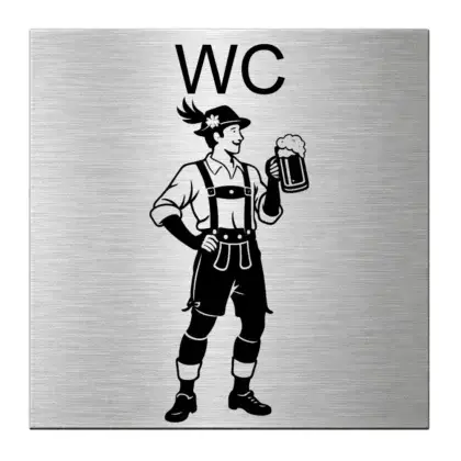 Piktogramm Herren WC aus Edelstahl mit Gravur Maße: 125x125 mm