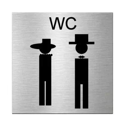 Piktogramm für die Toilette aus Edelstahl mit Gravur Maße: 125x125 mm