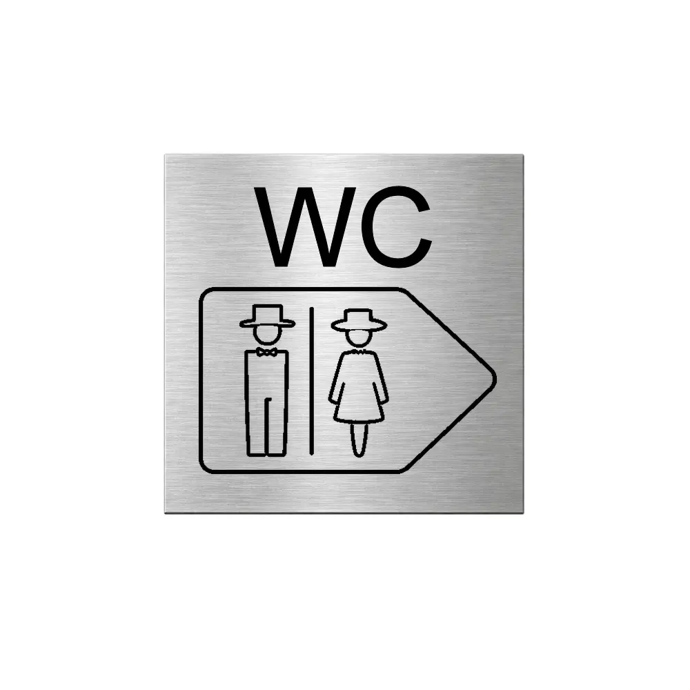 Piktogramm WC Schild selber gestalten aus Edelstahl Maße: 60x60 mm Wegweiser