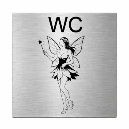 Toiletten Schild "Damen" mit Gravur aus Edelstahl Maße: 125x125 mm