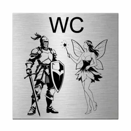 WC Beschilderung Damen / Herren aus Edelstahl Maße: 125x125 mm