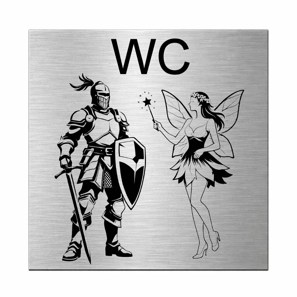 WC Beschilderung Damen / Herren aus Edelstahl Maße: 125x125 mm