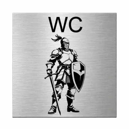 Türschild für die Toilette "Herren" mit Gravur aus Edelstahl Maße: 125x125 mm