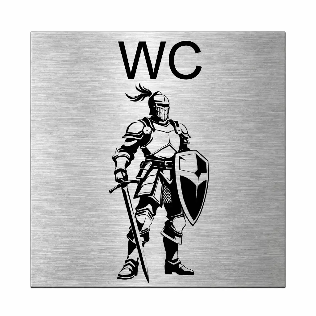 Türschild für die Toilette "Herren" mit Gravur aus Edelstahl Maße: 125x125 mm