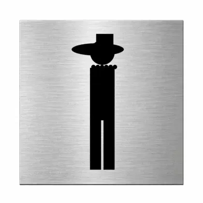 WC Piktogramm "Damen" aus Edelstahl mit Gravur Maße: 125x125 mm