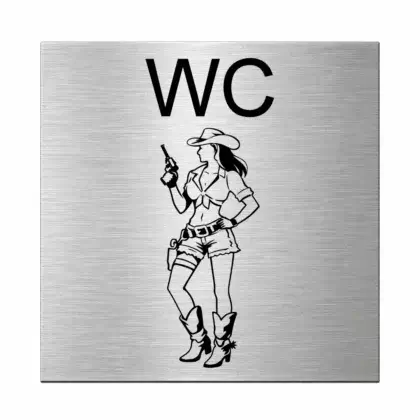 WC Schild Damen aus Edelstahl mit Gravur Maße: 125x125 mm