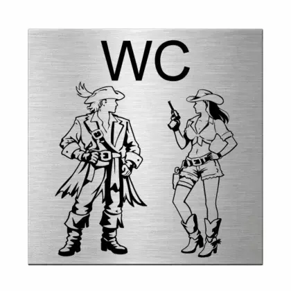 WC Schild Damen, Herren aus Edelstahl mit Gravur Maße: 125x125 mm