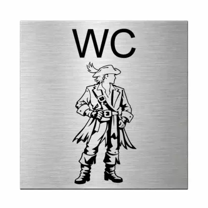 WC Schild Herren aus Edelstahl mit Gravur Maße: 125x125 mm