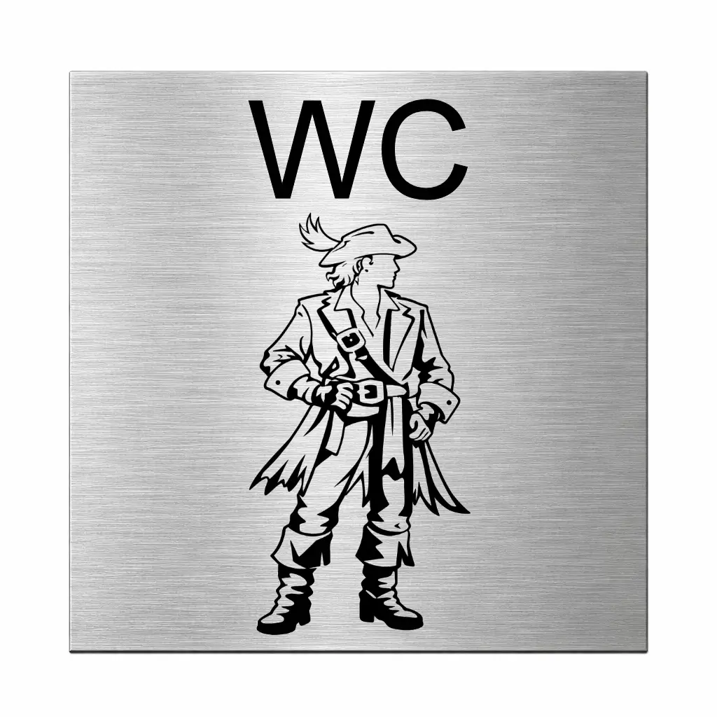 WC Schild Herren aus Edelstahl mit Gravur Maße: 125x125 mm