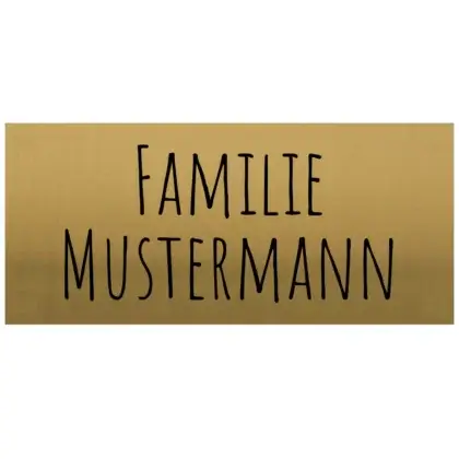 Edelstahl Briefkastenschild personalisiert in Messingoptik Maße: 100x45 mm