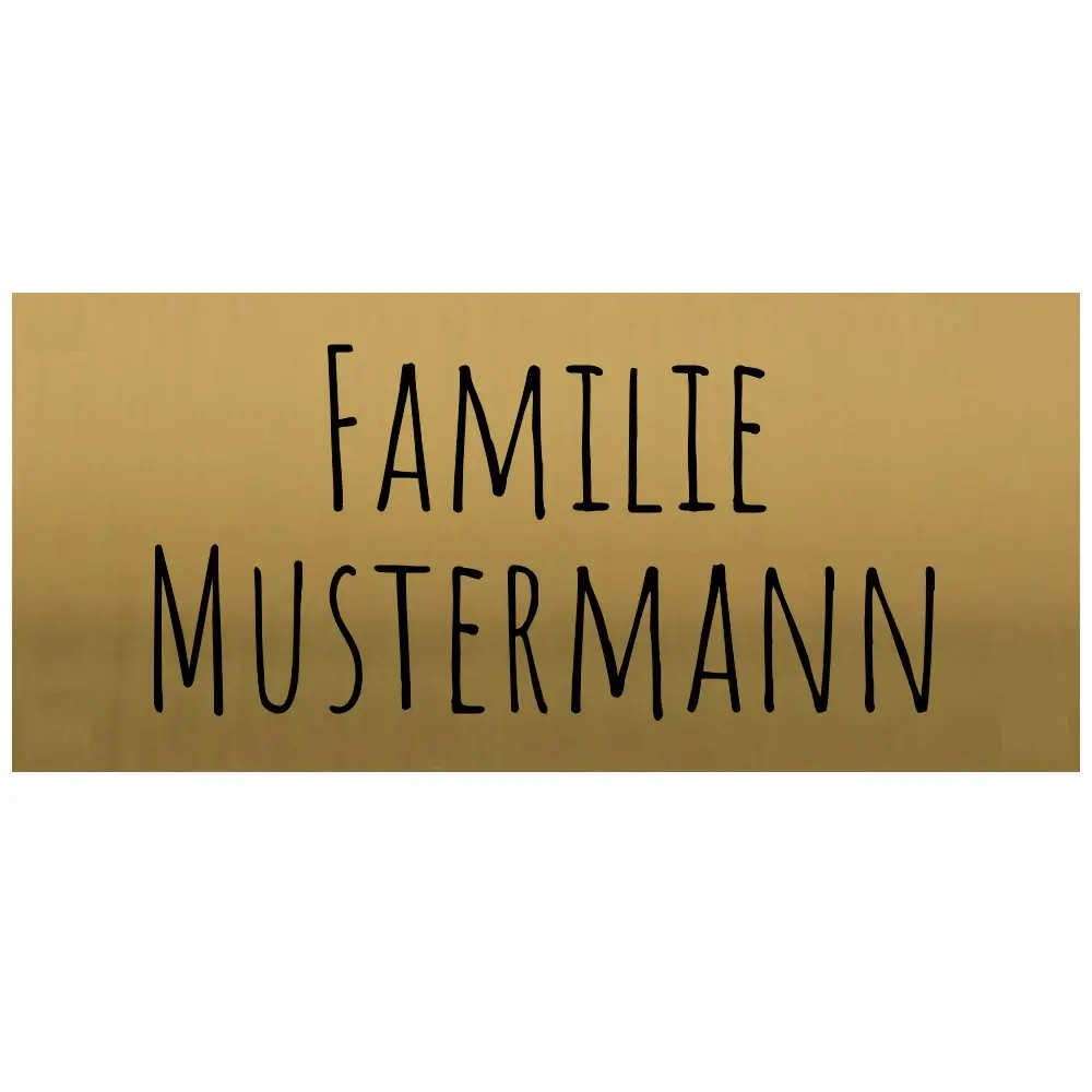 Edelstahl Briefkastenschild personalisiert in Messingoptik Maße: 100x45 mm