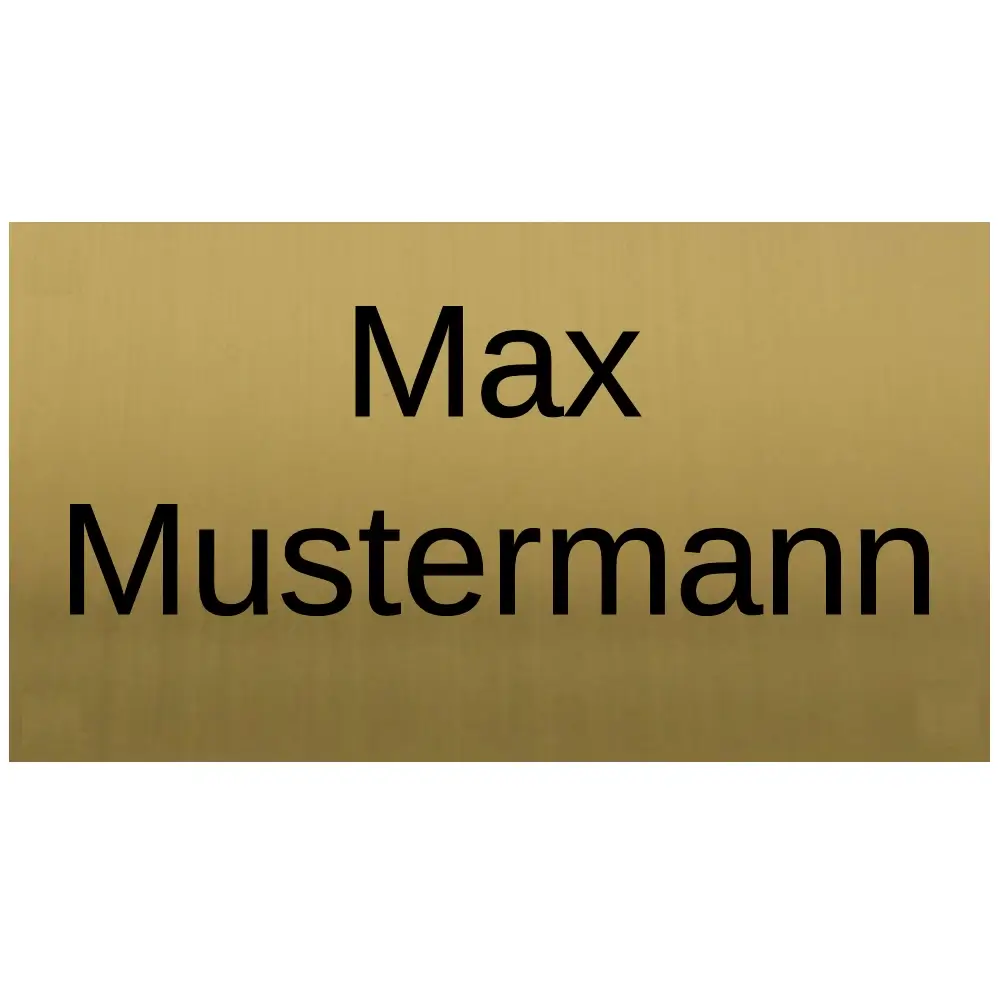 Edelstahl Namensschild personalisiert in Messingoptik Maße: 100x55 mm