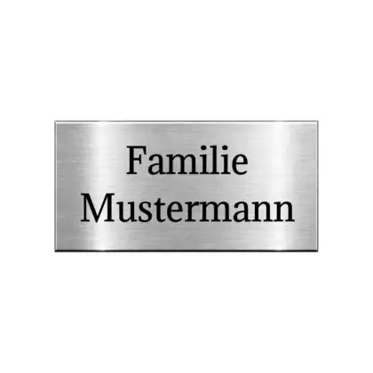 Edelstahl Namensschild mit Gravur Maße: 60x30 mm