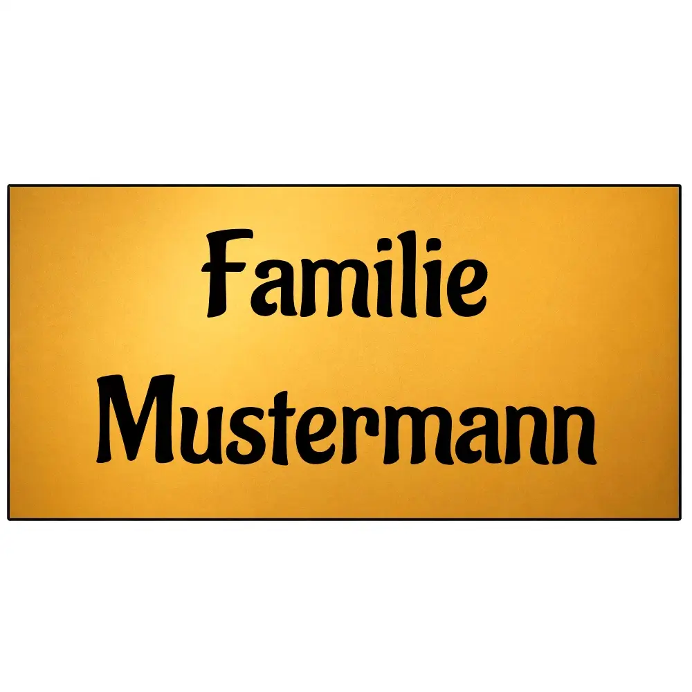 Personalisiertes Kunststoff Klingelschild in Messingoptik mit Gravur Maße: 98x49 mm